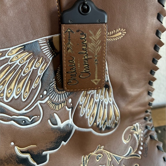 🔥One of a Kind🔥 Coach Dreamer Tote 52 With Tattoo x Chelsea Champlain GloveTan - Picture 2 of 15